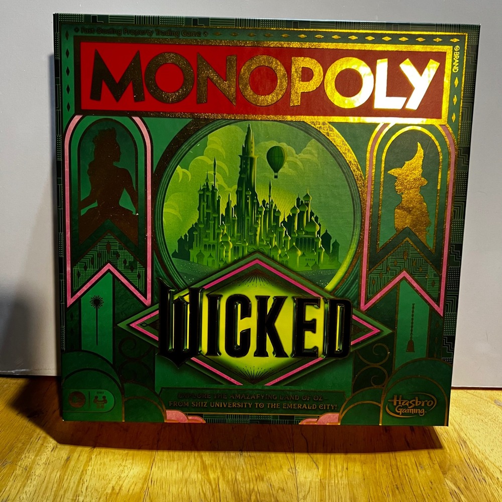 Hasbro Monopoly Wicked Edition Board Game Green Gold Foil New Sealed